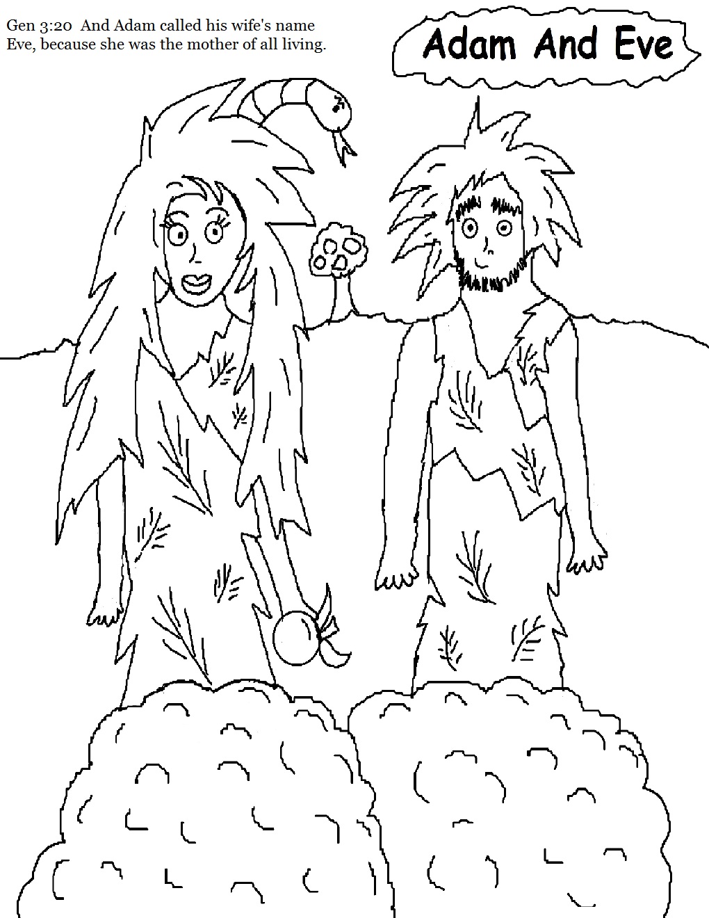 Free Coloring Pages Of Adam And Eve Sheet